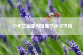 少年三国志的技能书获取攻略