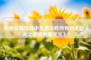 如何在竞技场中连胜击败所有对手在《光之圣境放置次元》？
