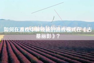 如何在游戏中解锁新的游戏模式在《古墓丽影》？