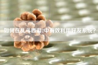 如何在乱斗西游2中有效利用好友系统？