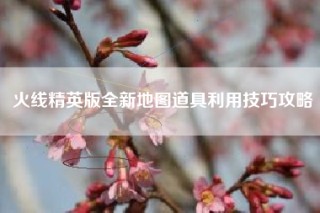 火线精英版全新地图道具利用技巧攻略