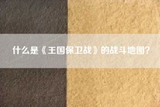 什么是《王国保卫战》的战斗地图？