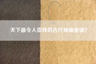 天下最令人崇拜的古代领袖是谁？