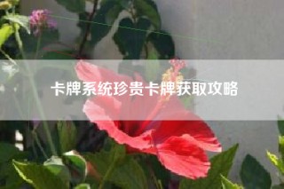 卡牌系统珍贵卡牌获取攻略