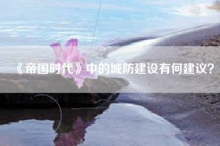 《帝国时代》中的城防建设有何建议？