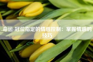 命运-冠位指定的情感控制：掌握情感的技巧