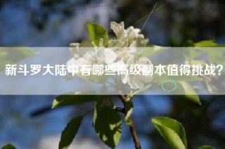 新斗罗大陆中有哪些高级副本值得挑战？
