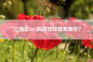 三国志2017的城池攻略有哪些？