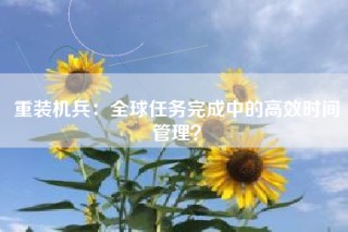 重装机兵：全球任务完成中的高效时间管理？