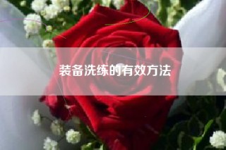 装备洗练的有效方法