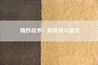 精妙战术：游戏战斗建议