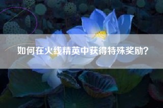 如何在火线精英中获得特殊奖励？