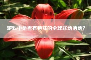 游戏中是否有特殊的全球联动活动？
