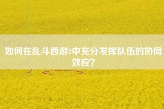 如何在乱斗西游2中充分发挥队伍的协同效应？