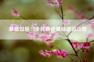 基础设施：全民奇迹基础建设攻略