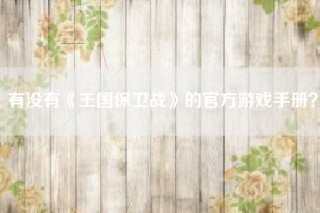 有没有《王国保卫战》的官方游戏手册？