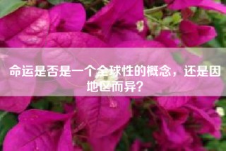 命运是否是一个全球性的概念，还是因地区而异？