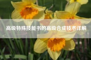 高级特殊技能书的高级合成技术详解