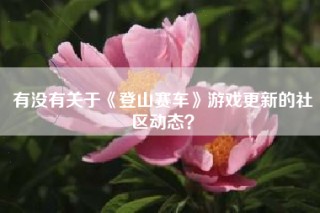 有没有关于《登山赛车》游戏更新的社区动态？