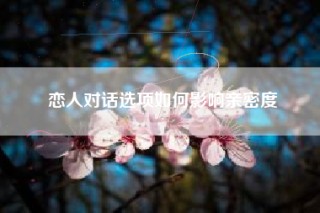 恋人对话选项如何影响亲密度