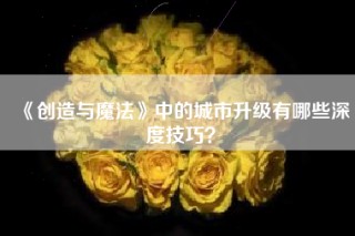 《创造与魔法》中的城市升级有哪些深度技巧？