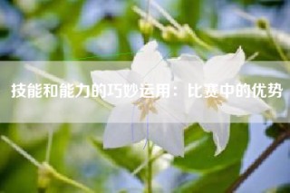 技能和能力的巧妙运用：比赛中的优势