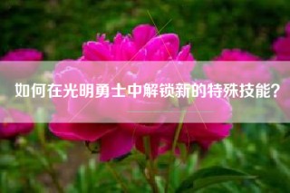 如何在光明勇士中解锁新的特殊技能？