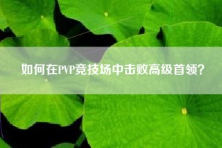 如何在PVP竞技场中击败高级首领？