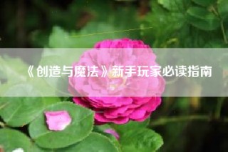 《创造与魔法》新手玩家必读指南