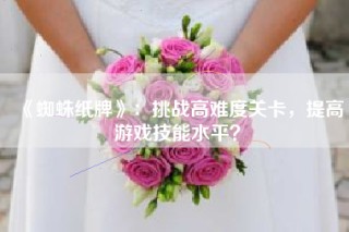 《蜘蛛纸牌》：挑战高难度关卡，提高游戏技能水平？