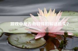 游戏中是否有特殊的解谜机关？