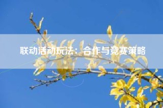 联动活动玩法：合作与竞赛策略