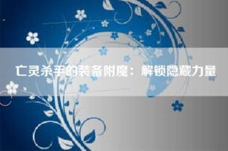 亡灵杀手的装备附魔：解锁隐藏力量