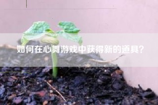 如何在心舞游戏中获得新的道具？