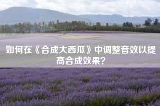 如何在《合成大西瓜》中调整音效以提高合成效果？