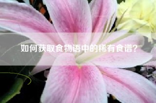 如何获取食物语中的稀有食谱？