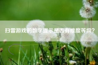扫雷游戏的数字提示是否有难度等级？