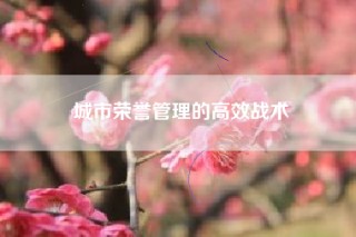 城市荣誉管理的高效战术