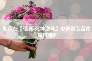 如何在《境界-死神激斗》中获得装备附魔材料？