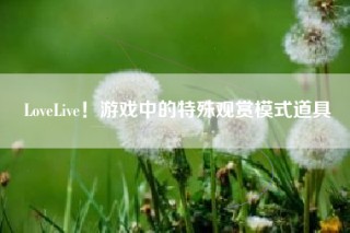 LoveLive！游戏中的特殊观赏模式道具