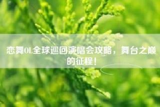 恋舞OL全球巡回演唱会攻略，舞台之巅的征程！