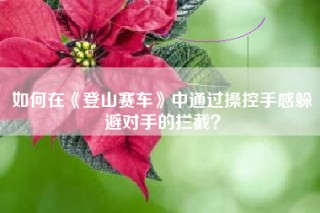 如何在《登山赛车》中通过操控手感躲避对手的拦截？