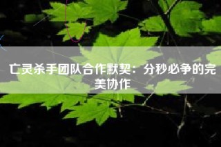 亡灵杀手团队合作默契：分秒必争的完美协作