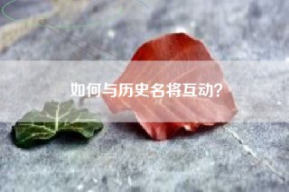 如何与历史名将互动？