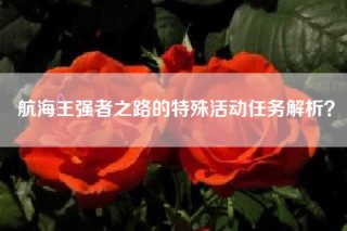 航海王强者之路的特殊活动任务解析？