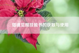 猎魂觉醒技能书的获取与使用