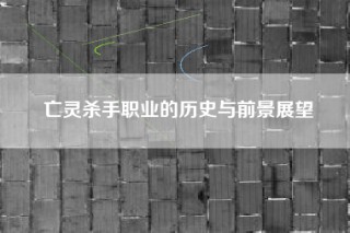 亡灵杀手职业的历史与前景展望