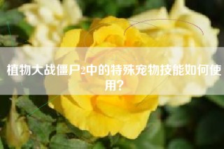 植物大战僵尸2中的特殊宠物技能如何使用？