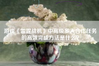 游戏《雷霆战机》中高级多人合作任务的高效完成方法是什么？