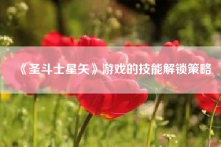 《圣斗士星矢》游戏的技能解锁策略